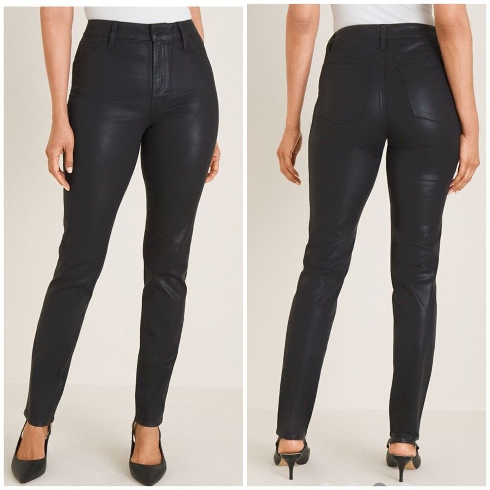 Chico’s Coated Leggings Black size 12R